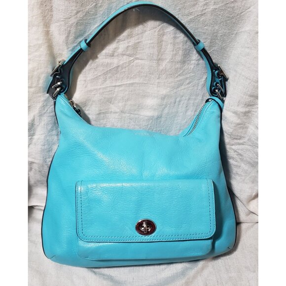 Coach Turquoise Leather Courtenay Hobo Shoulder Bag - Picture 1 of 12